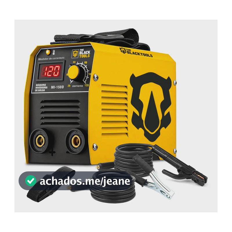 Máquina Inversora De Solda Portatil Mma Eletrodo MI150D 120A The Black Tools