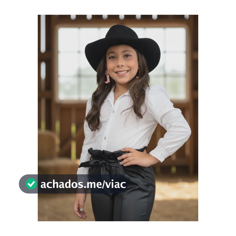 Camisa Feminina Infantil Mini Diva Moda Inverno Country Kids