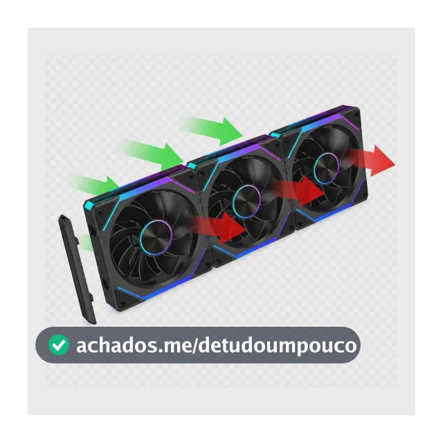 Kit Fan Magnético Reverse 3 Em 1 Obsid Unifan Argb 120mm Pt Preto