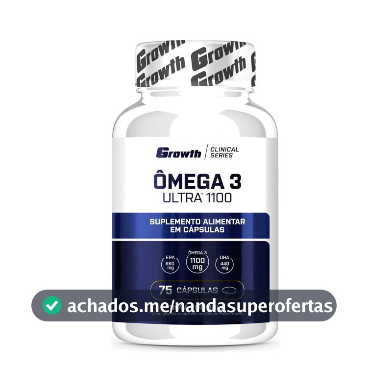 Ômega 3 Ultra 1100 Óleo De Peixe 75 Softgel Growth Sem Sabor