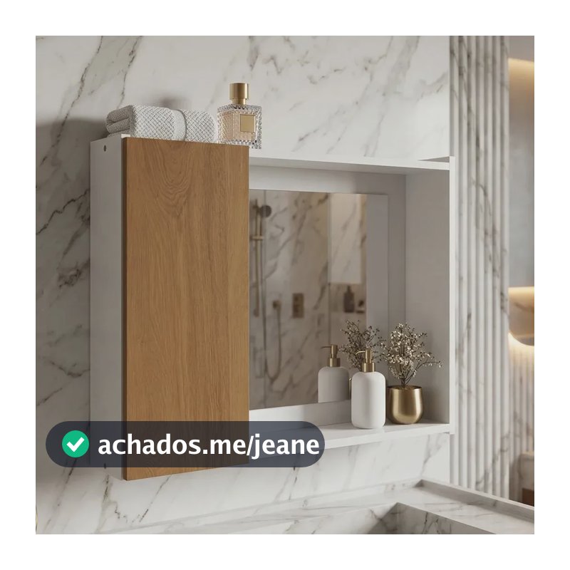 Espelheira Para Banheiro 1 Porta Armarinho Com Espelho Peque Branco Porta Nature