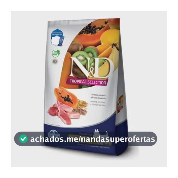 Ração N&d Cão Adulto Mini Cordeiro Cereais Frutas 2kg