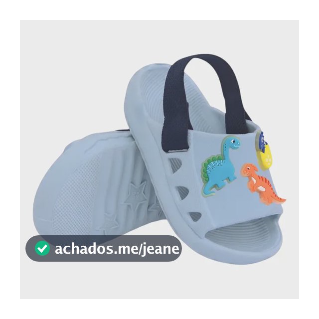 Sandália Papete Infantil Menino Bottons Dinossauro Brilha