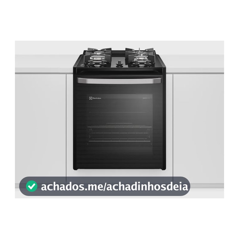 Fogão 4 Bocas Electrolux Preto Experience Vaporbake Fe4bb Preto
