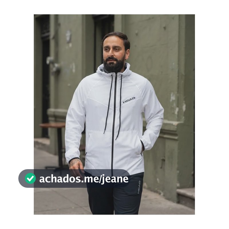 Jaqueta Corta-vento Head Tennis Hidrorrepelente Impermeável Branco G Hidrorrepelente