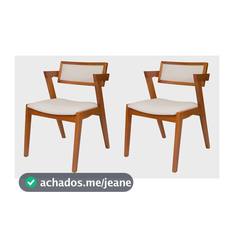 Conjunto 2 Cadeiras De Madeira Maciça E Estofada Ímola