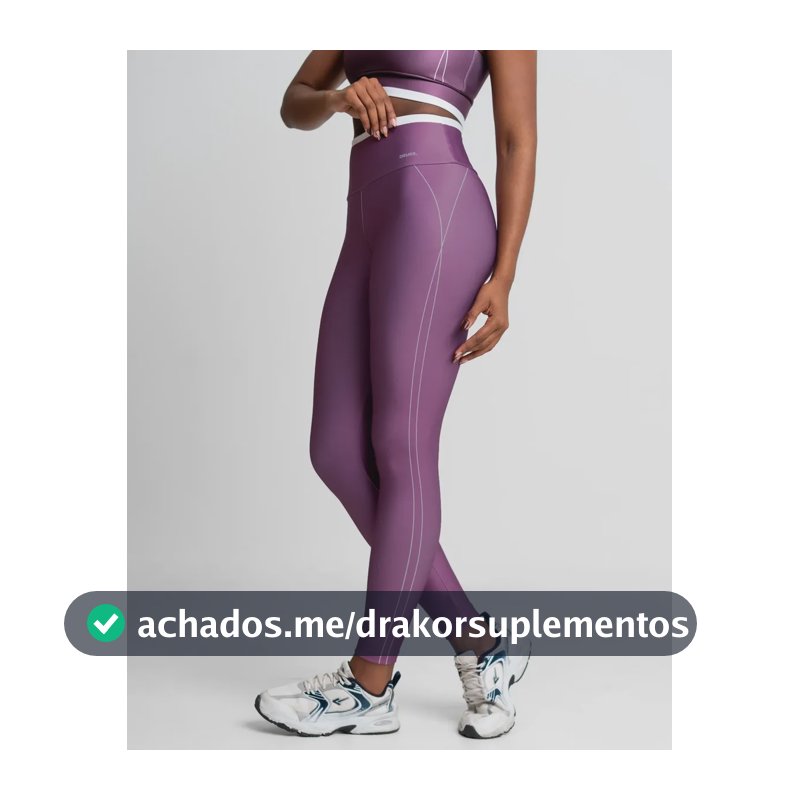 Legging Feminina Para Academia Zero Transparência Cós Alto Uva Rosada Liso P