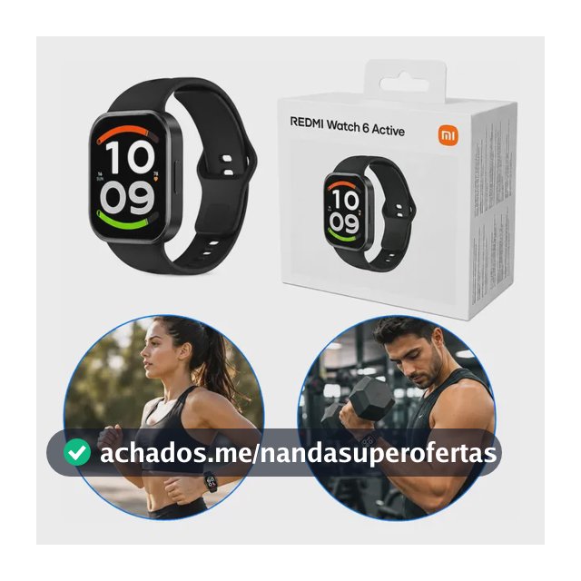Relógio Smartwatch Redmi Watch 6 Active Global Gps Bluetooth Preto