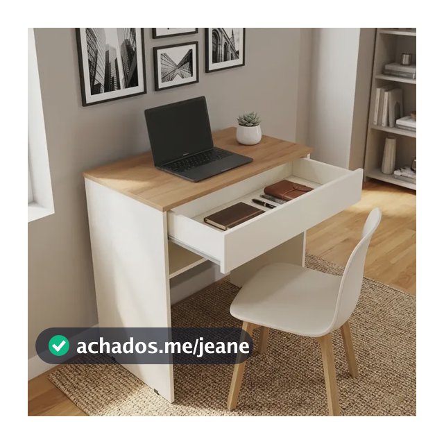 Escrivaninha Multiuso Organizadora C/ Gaveta E Nicho Mdp Off-white