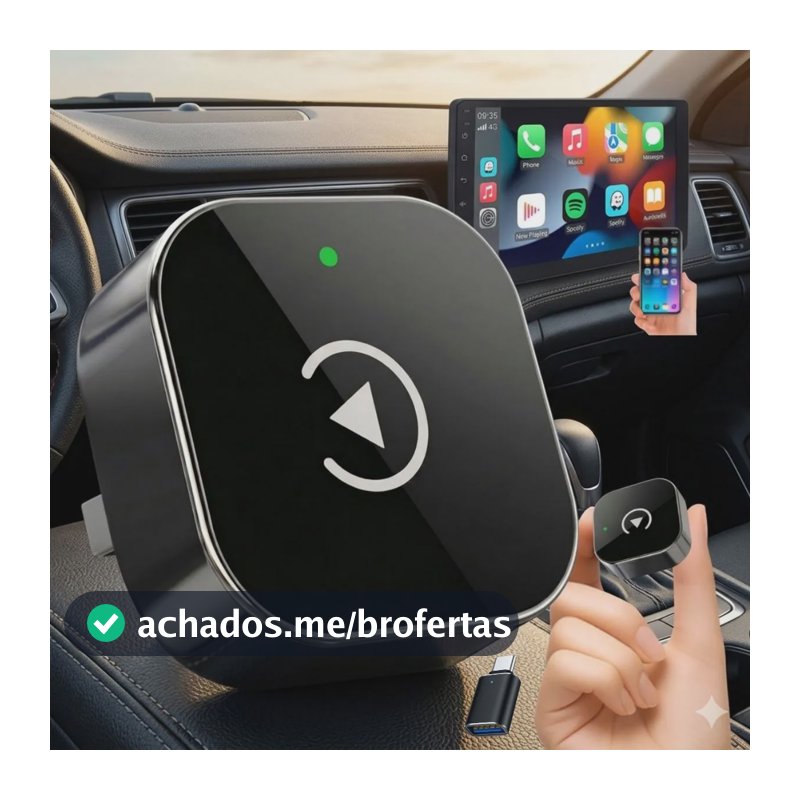 Carplay Adaptador Sem Fio Car Play Android Auto 2 Em 1 Usb