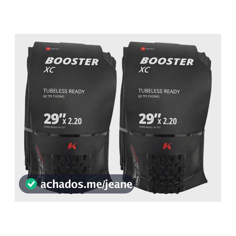 Kit 2 Pneu Kenda Booster Xc 29x2.20 Kvl Tubeless 60tpi Elite Preto