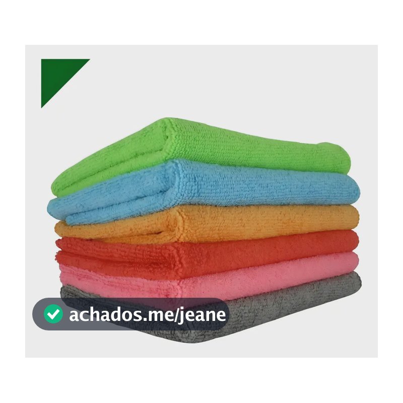 06un Pano Microfibra Grande Limpa Seca Automotivo Chão 60x80 Cor Multicores