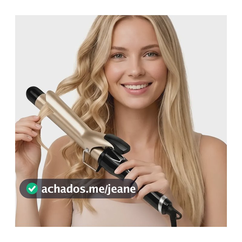 Modelador Cachos Estilo Cerâmica Cacheador De Cabelos Bivolt Dourado Bivolt
