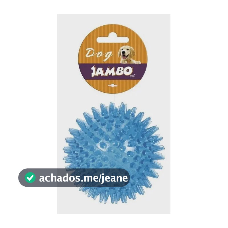 Brinquedo Bola Interativa Espinho Para Cães Com Som 6cm Azul - Jambo Pet