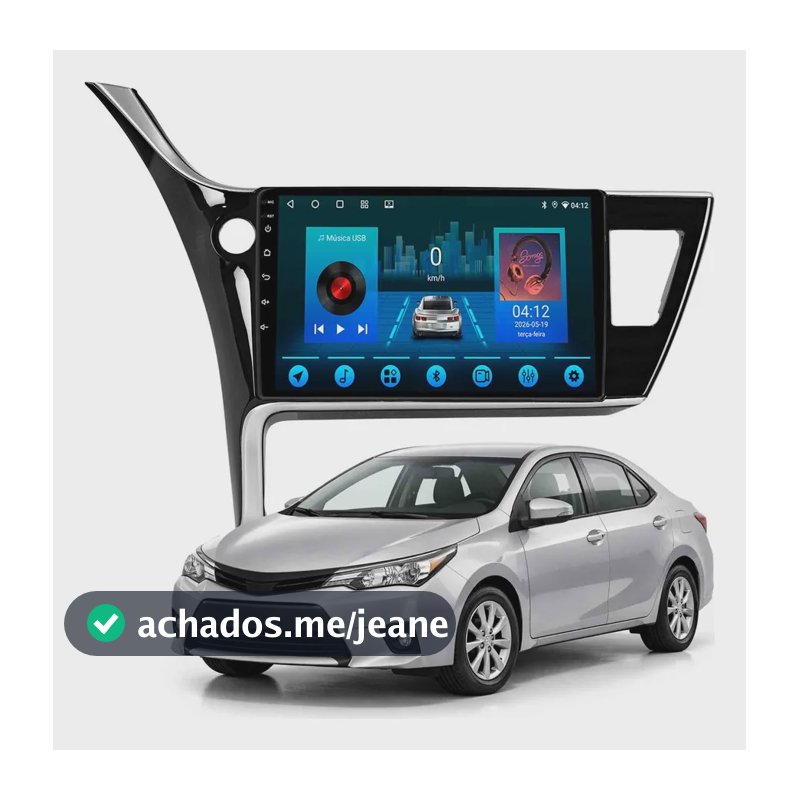 Multimídia Corolla 2017 A 2019 2+64gb Quadcore Gps 10p Blackpiano