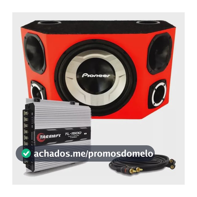Caixa Trio Pioneer Completa Som Carro + Amplificador Taramps Tl 1500 Taramps