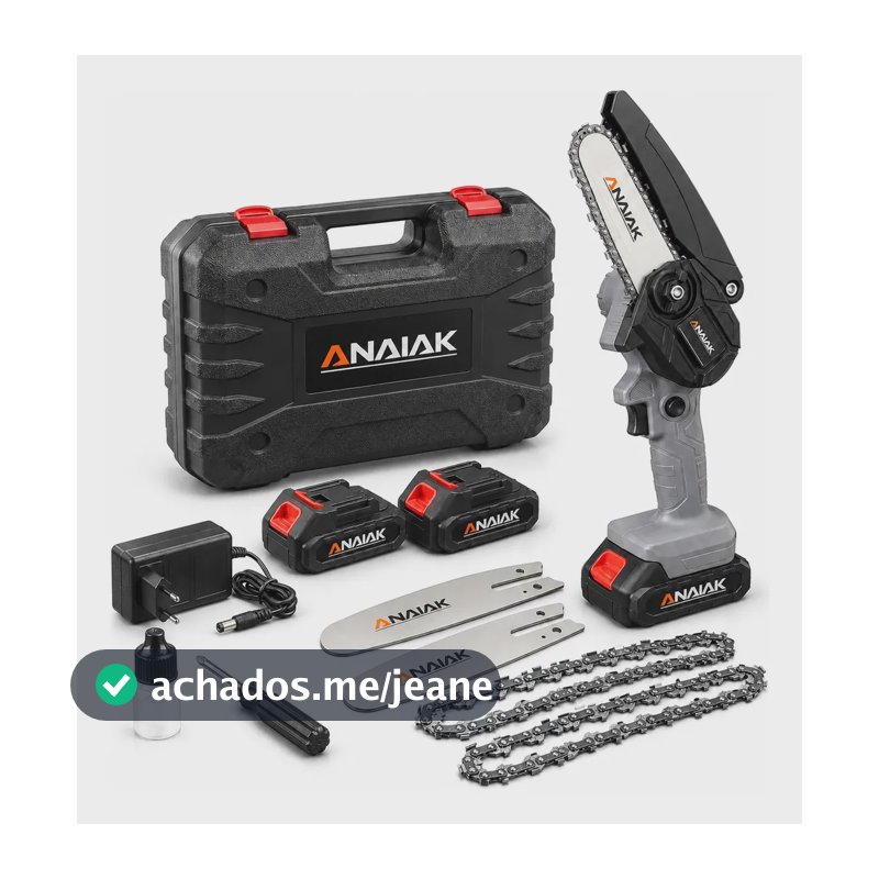 Motosserra Mini 2 Bateria Recarregável 21v Anaiak Ak-110 Cinza 127/220v