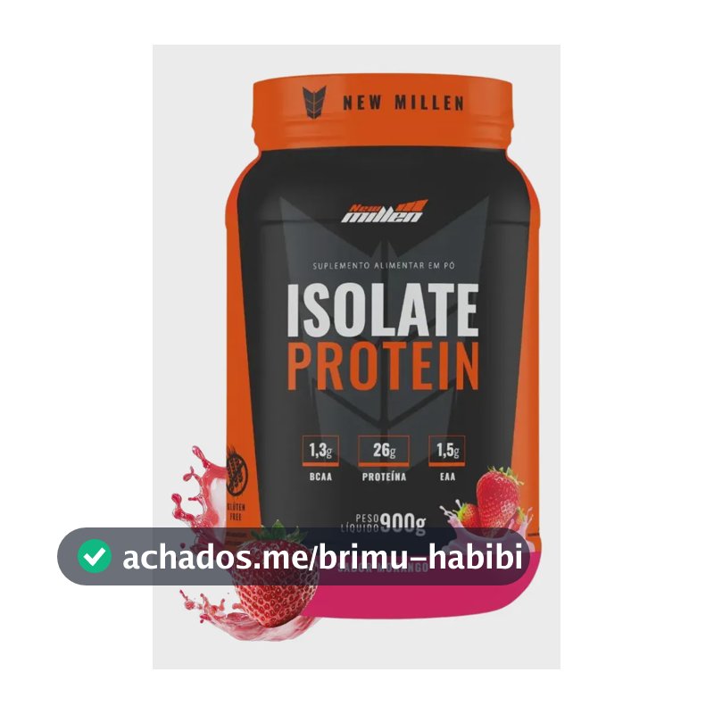 Proteína bovina isolada New Millen Whey Zero Isolate em pó sabor Morango x 900g