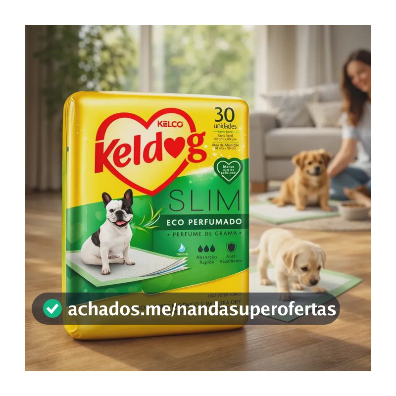 Tapete Higiênico Para Cachorro Kelco Keldog Slim 30 Unidades 80x60cm Ultra Absorção Antiodor