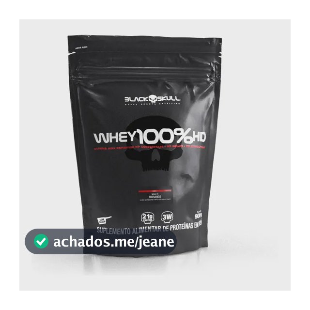 Proteína Black Skull Whey 100% Hd Em Pó Sabor Morango X 900g