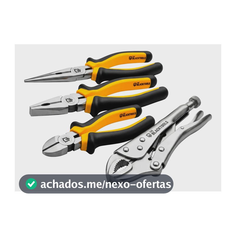 Kit Jogo De Alicates Universal Corte Bico E Pressão 4 Peças Profissional BKA400 The Black Tools