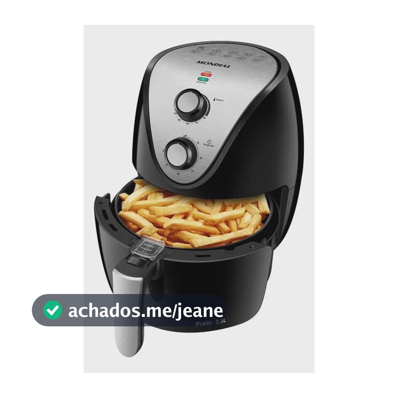 Mondial AF-30-I fritadeira elétrica air fryer sem óleo 3,5L cor preto e inox