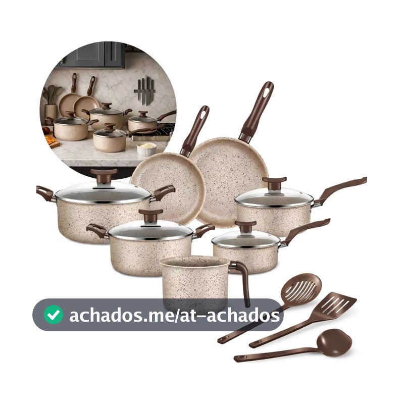 Conjunto de panelas antiaderente 10 peças Coffee cappuccino Imperial