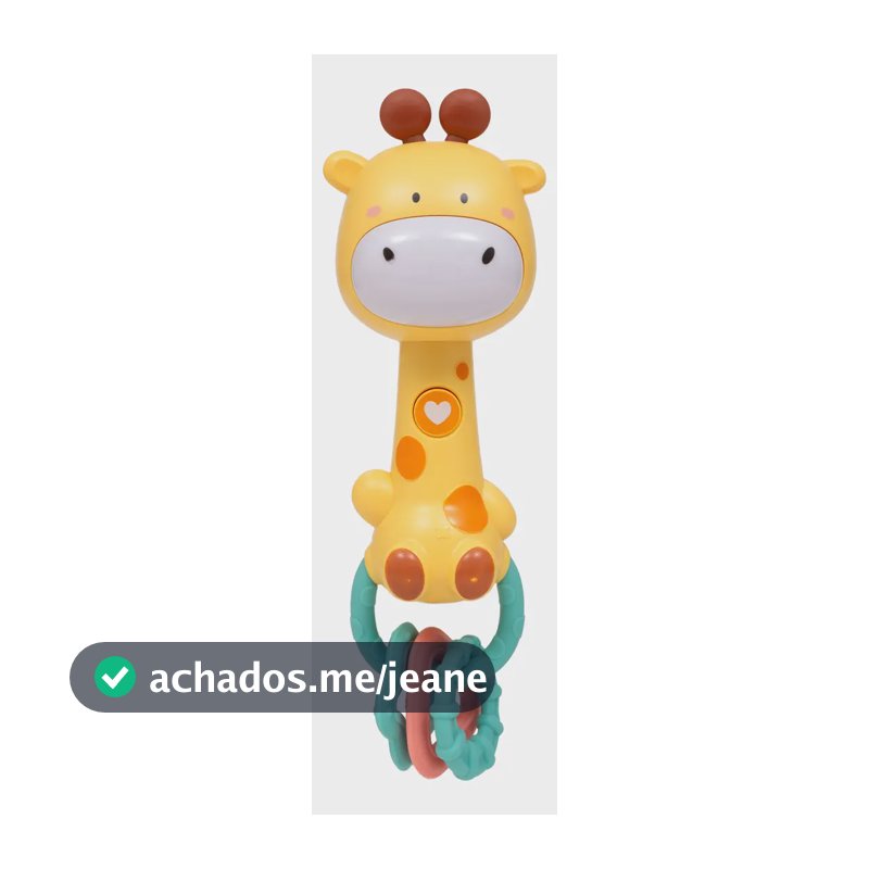 Brinquedo Interativo Chocalho Musical Girafa Buba Com Sons Sensíveis ao Movimento