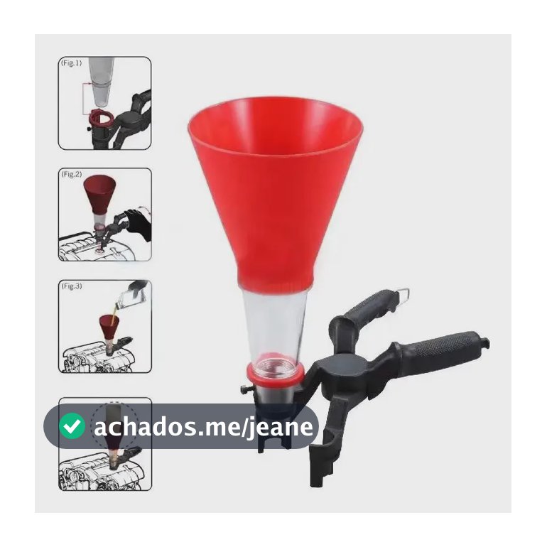 Funil Ajustável Para Óleo Motor Universal Carros Moto Preto