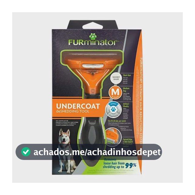 Rasqueadeira Furminator Para Cães Médios + Cor Pelo Curto