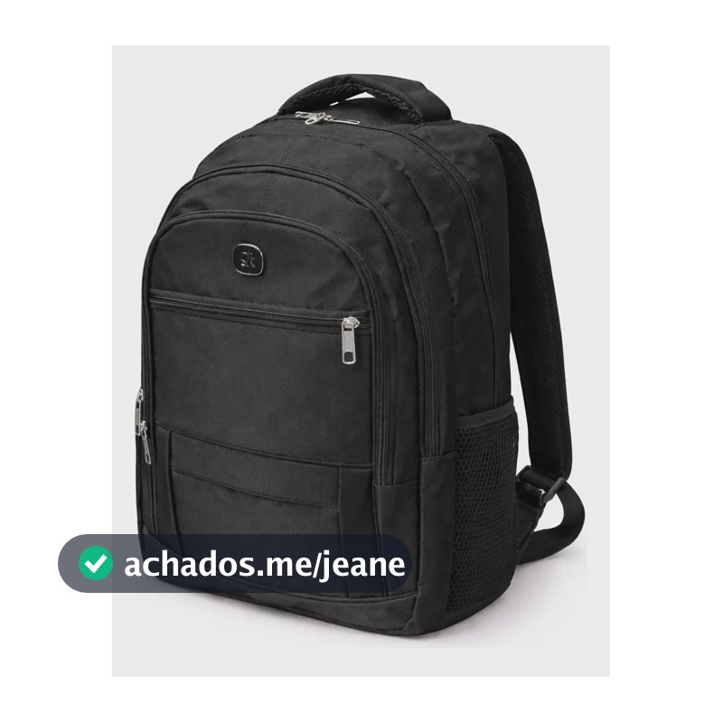Mochila Fashion Básica 40l Para Notebook Preto Liso