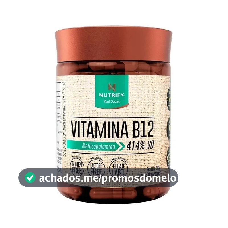 Vitamina B12 Nutrify Vitamina e Minerais em cápsula Sem sabor x 36g de 60 un