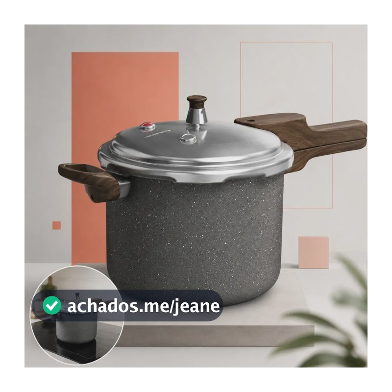 Panela de Pressão Nhame de Alumínio 4.2 L com Revestimento Cerâmico Antiaderente