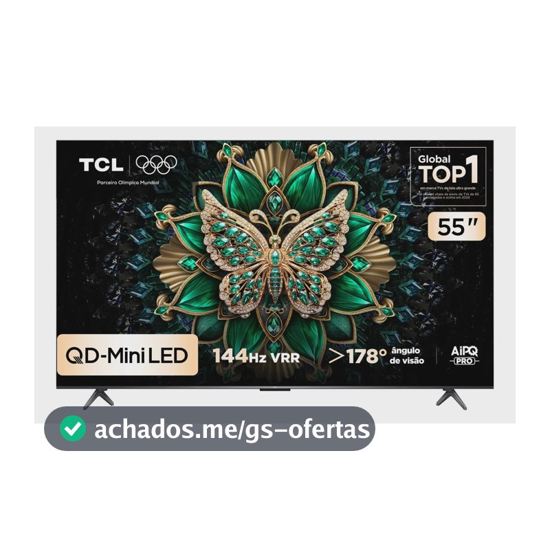 Smart Tv Tcl 55 Polegadas Qd-Mini Led 4k C6k Wifi Bluetooth Google Tv 4 Hdmi 144hz Hdr10+ 55c6k