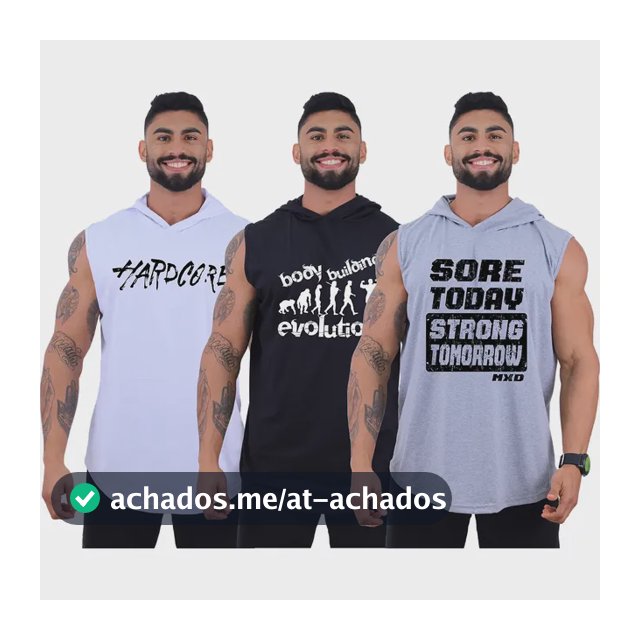 Kit 3 Regatas Longline Machão Touca Masculina Mxd Conceito