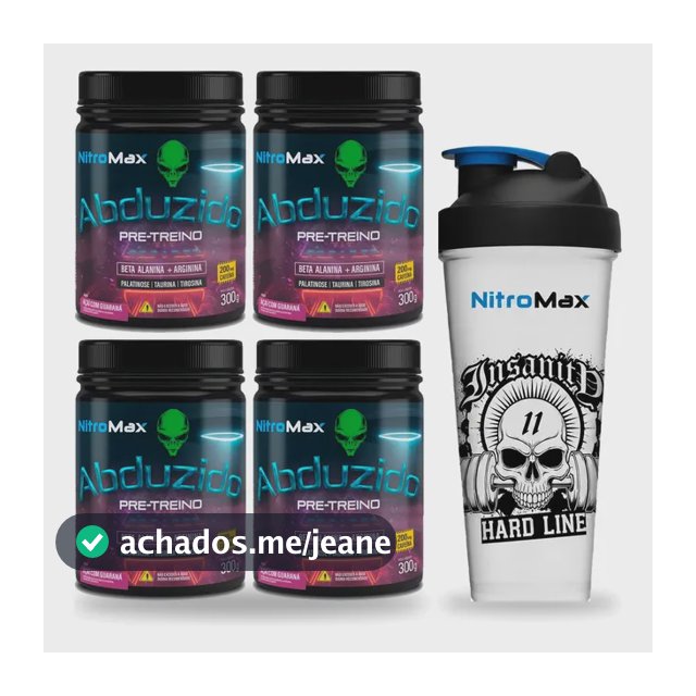 Kit 4x Pre Treino Abduzido 300g + Brinde - Nitromax
