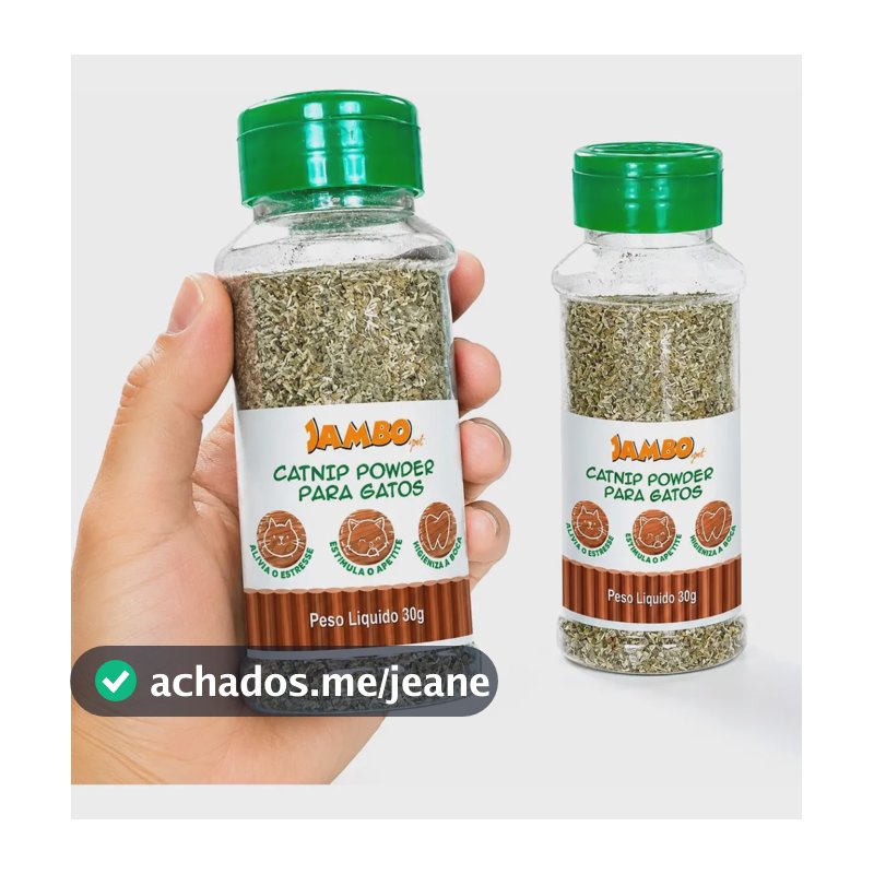 Erva De Gato Catnip Em Pó 100% Natural Para Felinos 30g Verde