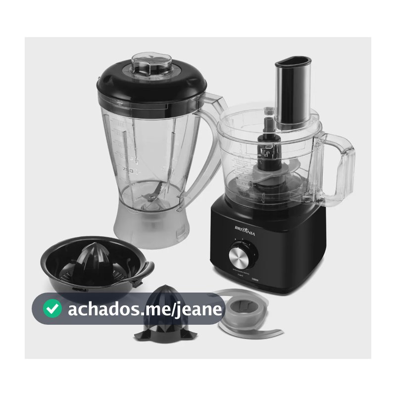 Multiprocessador britânia Bmp900 1000w 3 em 1 inox Preto