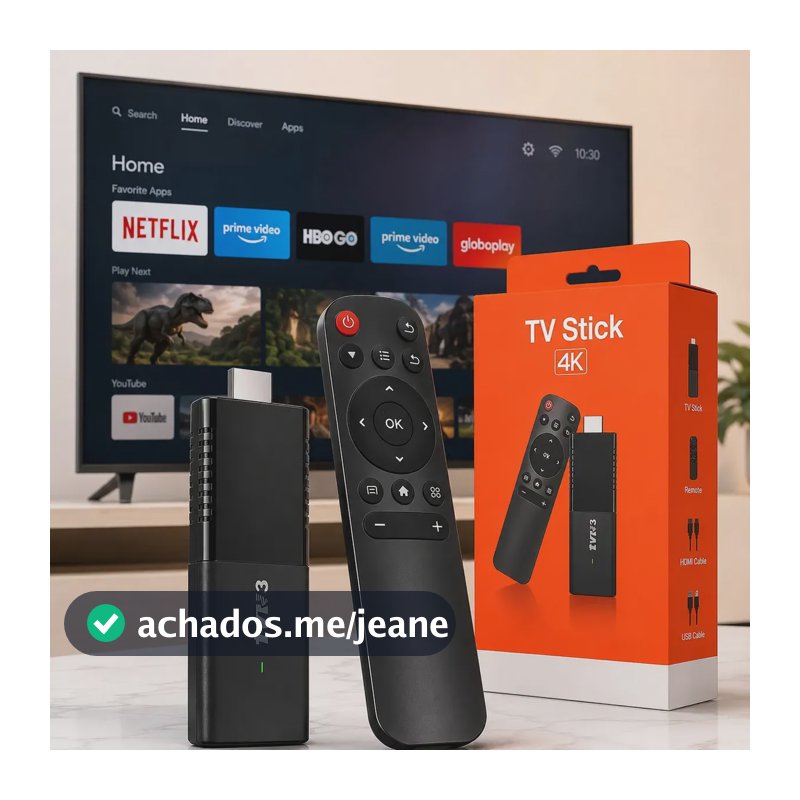 Tv Stick Android 4k Com Wi-fi Dual Band, 8gb E 128gb Para Smart Tv Preto Padrão iDeel