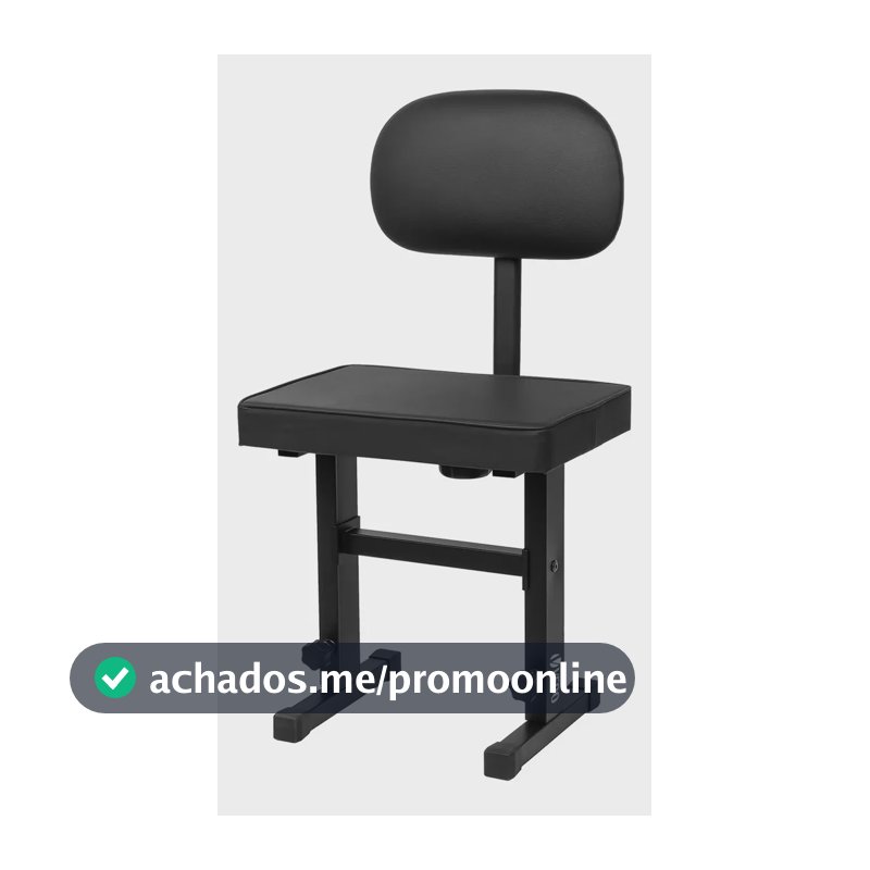 Vedo Banco Regulável Para Teclado Com Assento E Encosto Preto