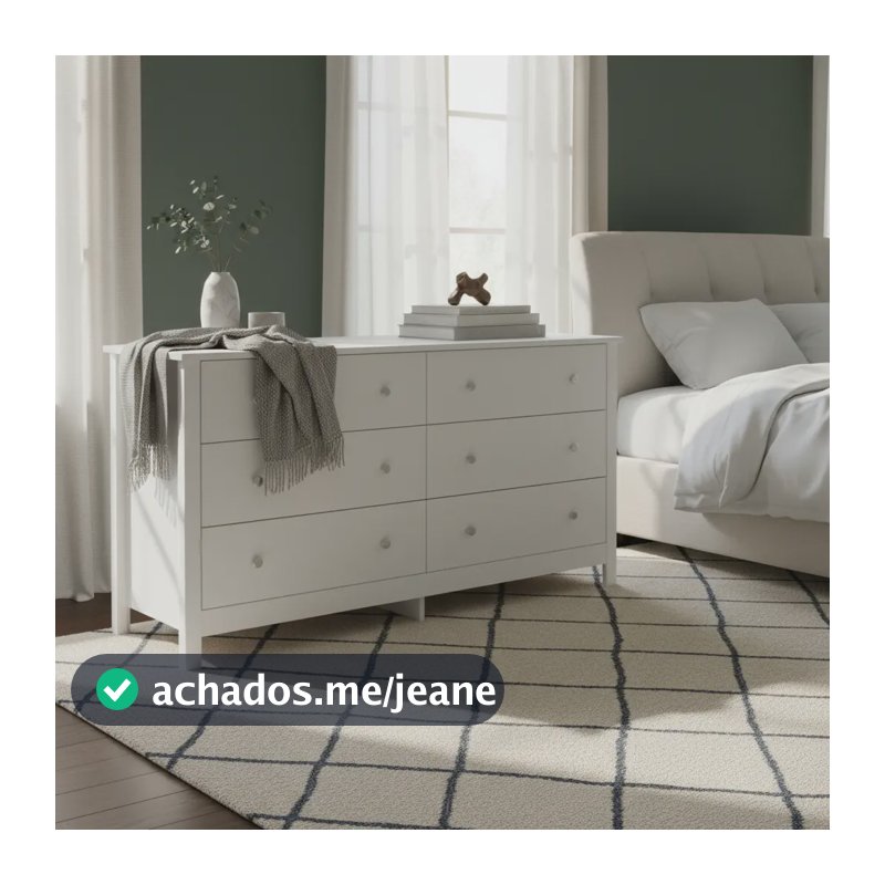 Cômoda Ditália 6 Gavetas Dm-221 Branco Br