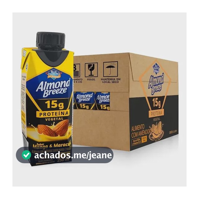 Bebida Proteica Vegana Almond Breeze Manga E Maracujá 15g Proteína Caixa Com 12