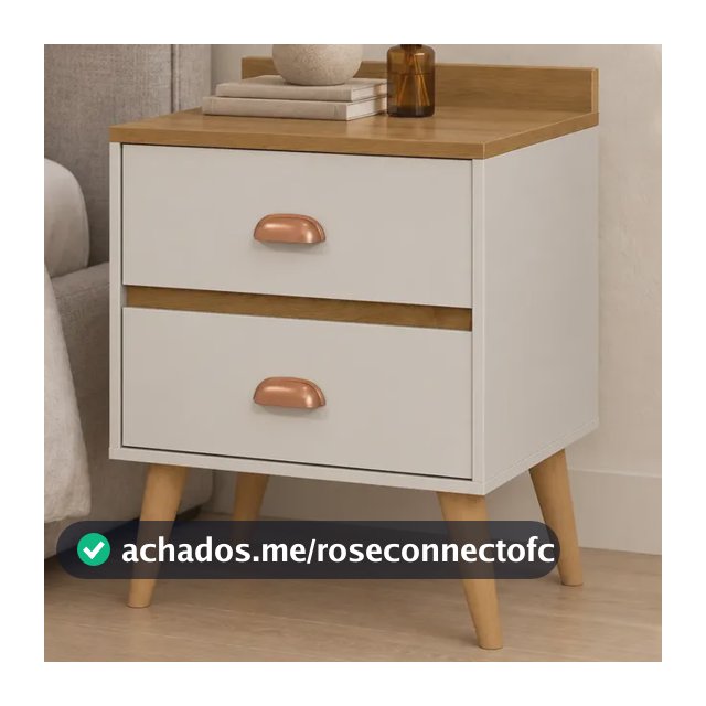 Mesa De Cabeceira Retrô Com 2 Gavetas Compacta Pés Palito