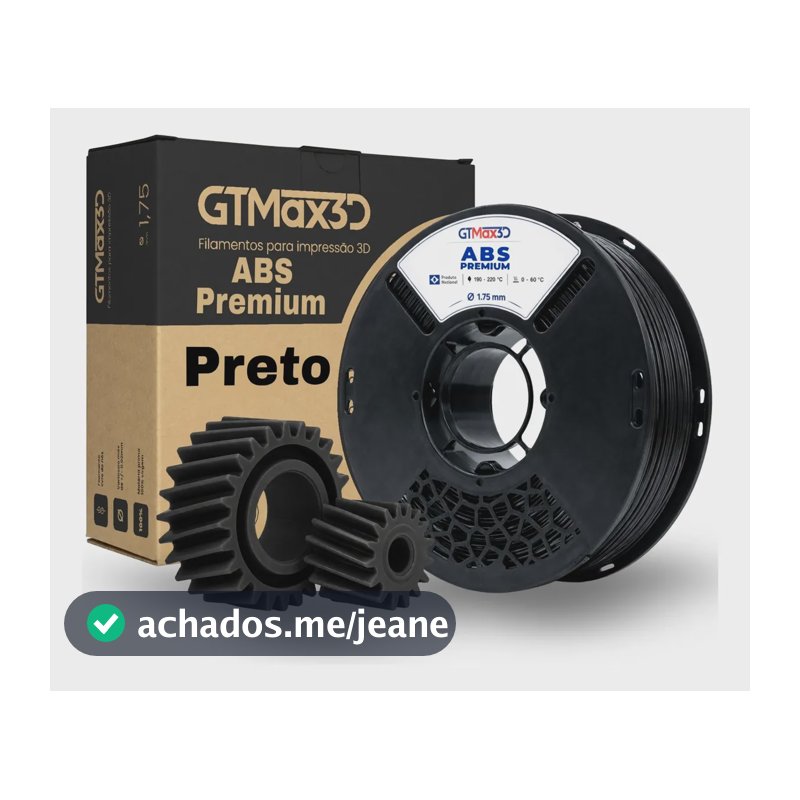 Filamento Abs Premium 1kg 1,75mm Impressão 3d Várias Cores Preto