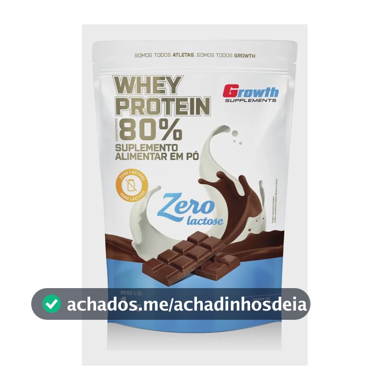 Whey Protein Concentrado Zero Lactose 1kg Growth Supplements Chocolate