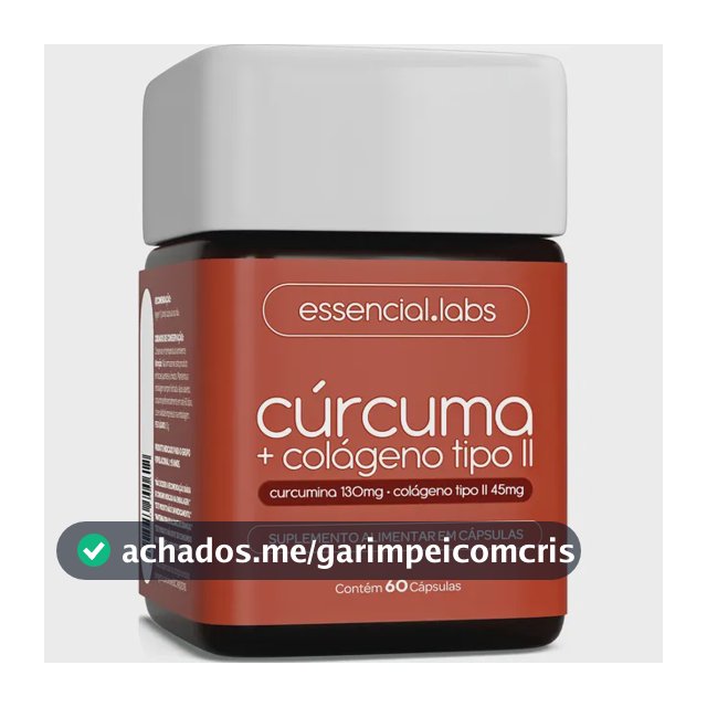 CÚRCUMA 130mg + COLÁGENO Tipo Ii 45mg - Fórmula com Máxima Concentração e Pureza - 60 Cápsulas