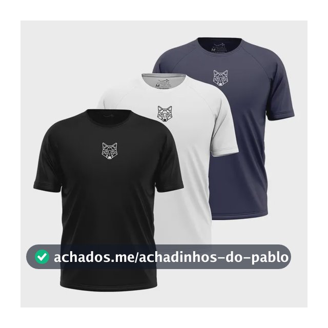 Kit 3 Camisetas Masculina Dry Alpha Lobo Geométrico