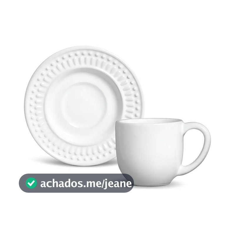 Jogo de Café Porto Brasil Cerâmica 12 Peças Branco 72ml