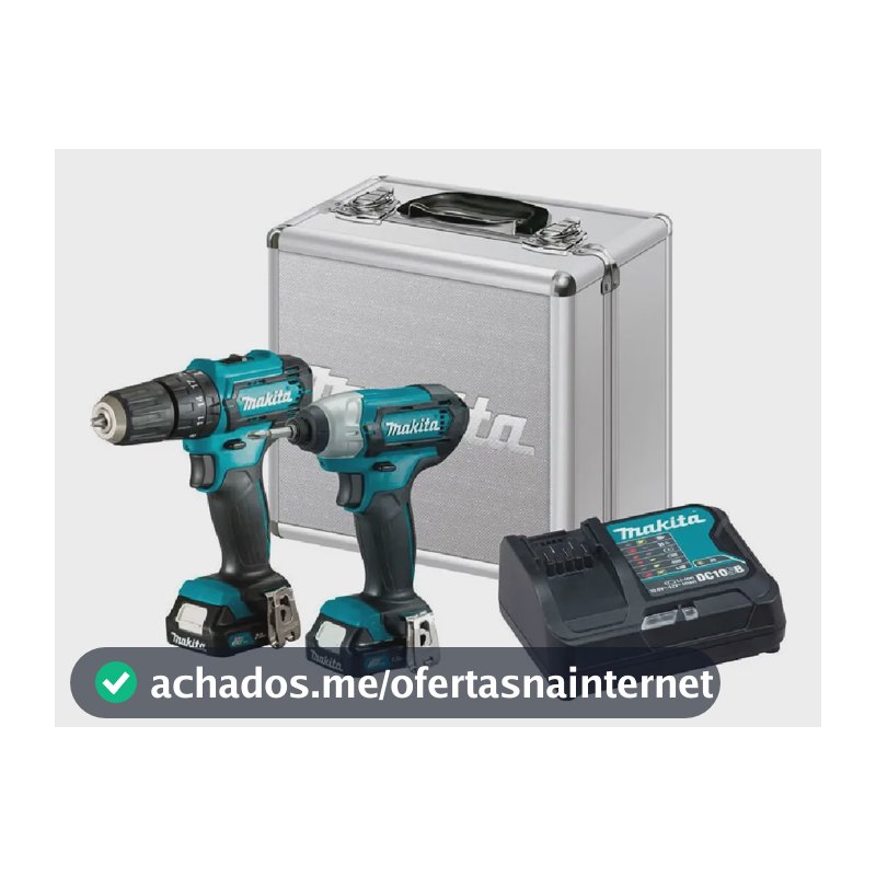 Combo Furadeira Parafusadeira De Impacto - Clx228sax Makita Cor Azul-turquesa