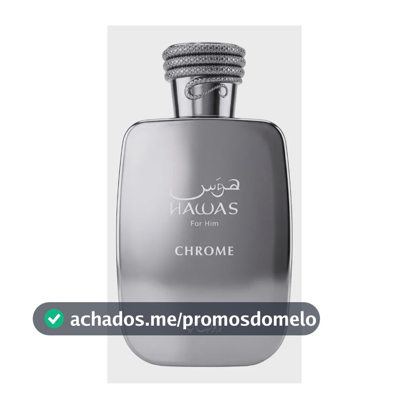 Perfume Hawas Chrome Rasasi 100ml Árabe Masculino